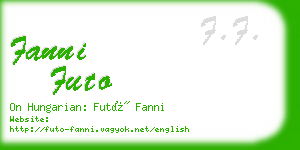 fanni futo business card